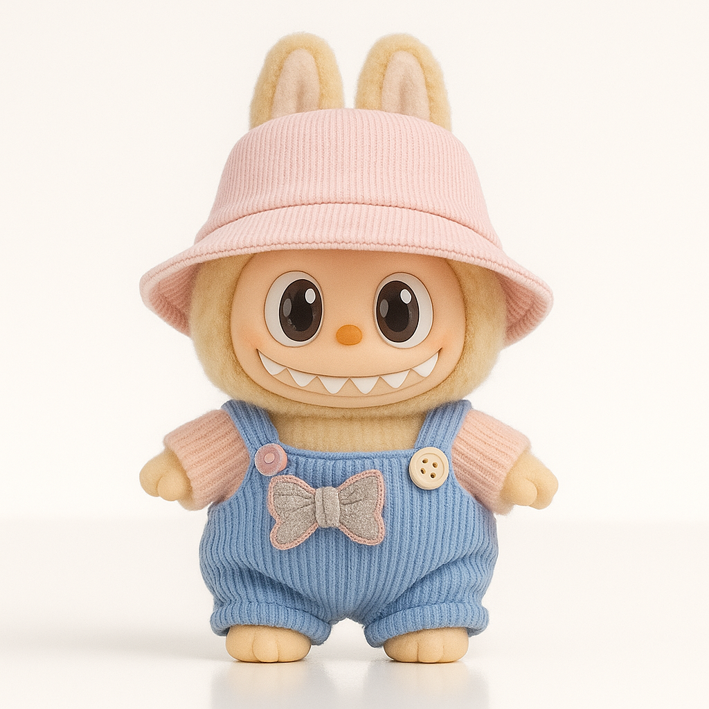 Knit Overall & Bucket Hat Set