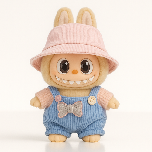 Knit Overall & Bucket Hat Set