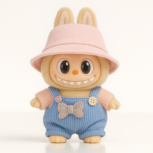 Knit Overall & Bucket Hat Set