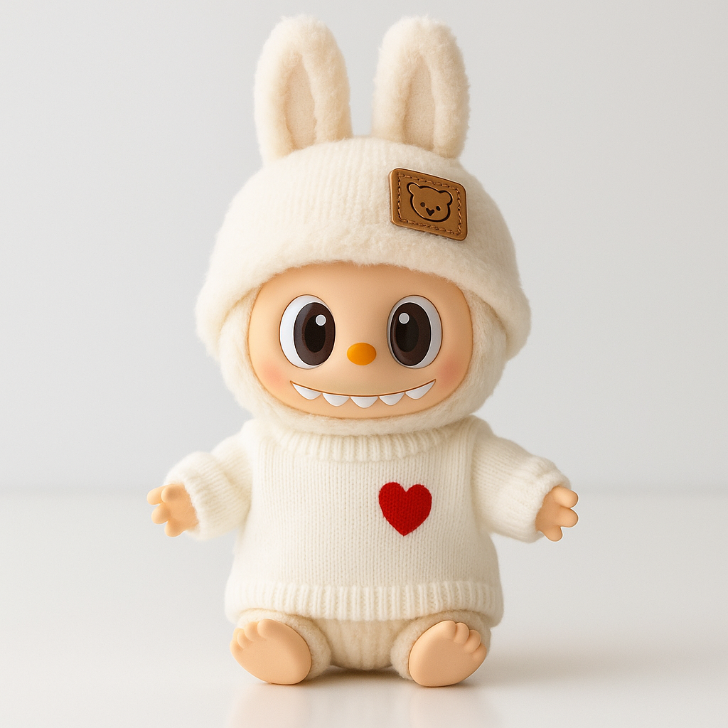 Knit Heart Sweater & Hat