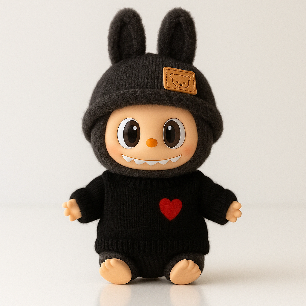 Knit Heart Sweater & Hat