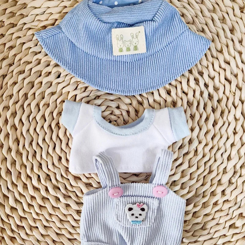 Knit Overall & Bucket Hat Set
