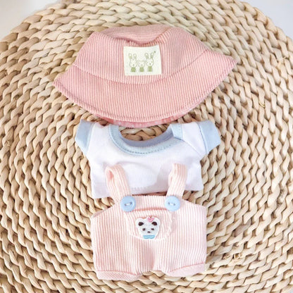 Knit Overall & Bucket Hat Set