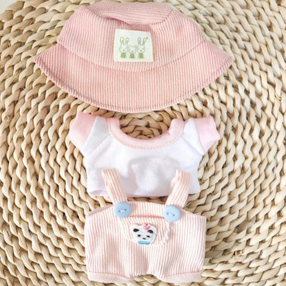 Knit Overall & Bucket Hat Set