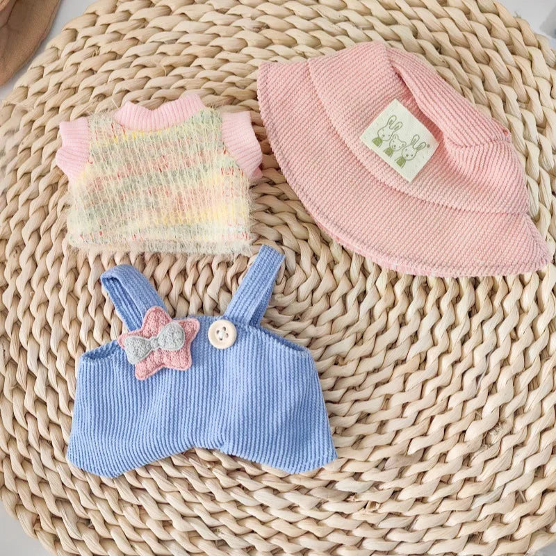 Knit Overall & Bucket Hat Set