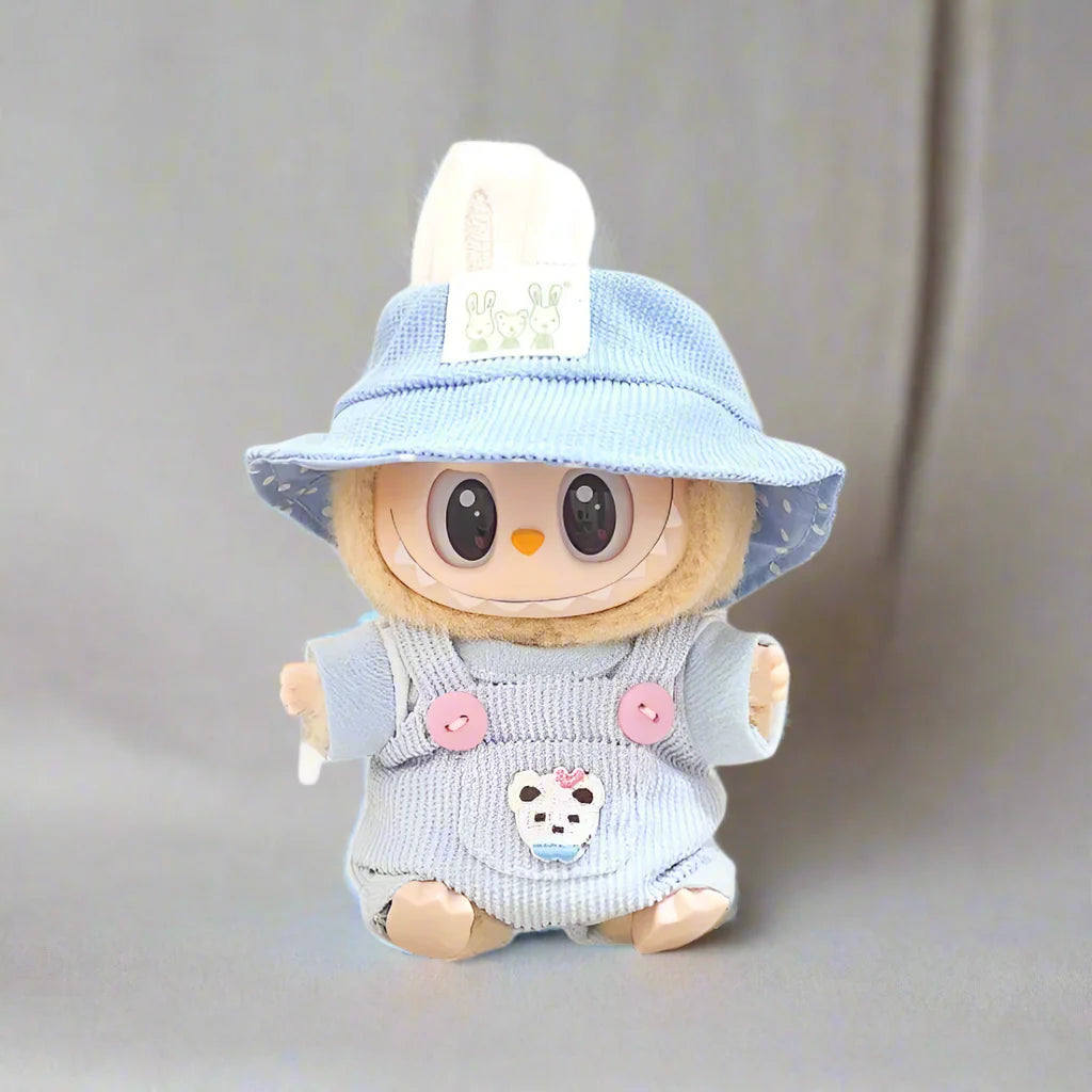 Knit Overall & Bucket Hat Set